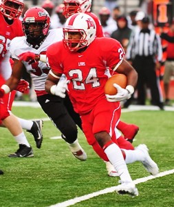EMCCC'S Lakenderic Thomas (#24) rushed for 248 yards & 3 TD'S against Georgia Military Dec. 8.