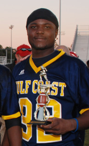 Malcolm Tatum receiving his MVP award after the 2008 Mississippi Bowl. Tatum will be recognized as the first inductee into the Mississippi Bowl Hall of Fame during the team banquet on Friday and at the game on Sunday.